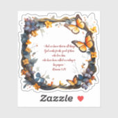 Floral individualisierbare Bibe Verse Custom Cut V Aufkleber (Blatt)