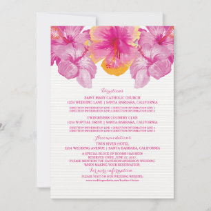 Floral Information Card für den gebürsteten Hibisk Einladung