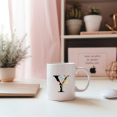 Floral Initial Monogram Y Mug Kaffeetasse