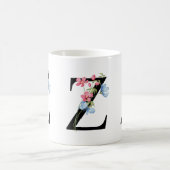 Floral Initial Monogram Z Mug Kaffeetasse (Mittel)