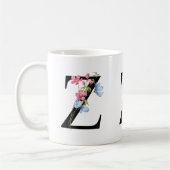 Floral Initial Monogram Z Mug Kaffeetasse (Links)