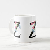 Floral Initial Monogram Z Tasse (Vorderseite Links)
