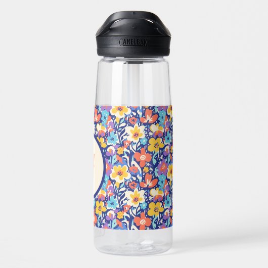 Floral Initial Water Bottle Trinkflasche (Rückseite)