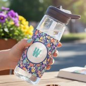 Floral Initial Water Bottle Trinkflasche