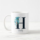 Floral initiale Letter Monogram H Tasse (Links)