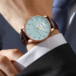  Floral initials couple names blue romantic design Armbanduhr