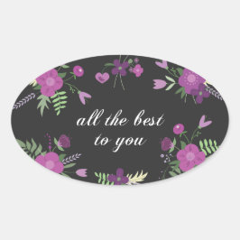 Floral Inspiration Well wünscht Ovaler Aufkleber