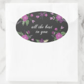 Floral Inspiration Well wünscht Ovaler Aufkleber (Tasche)