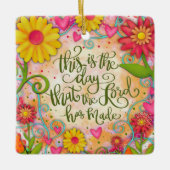 Floral Inspirierend religiöse Verse Inspirivity Keramikornament (Vorderseite)