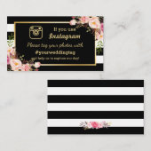 Floral Instagram Hashtag Einsteckkarte Begleitkarte (Vorne/Hinten)