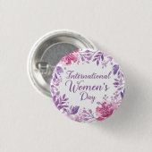 Floral International Women's Day 2026 Button (Vorne & Hinten)