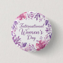 Floral International Women's Day 2026 Button