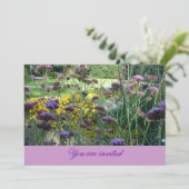 Floral Invitation-Card (lavender) Einladung (Stehend Vorderseite)