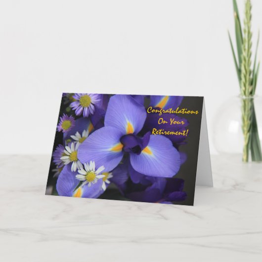 Floral, Iris und Mini Daisy, Ruhestand Karte (Vorderseite)