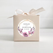 Floral Islamische Nikkah-Gastgeschenk Hochzeit Runder Aufkleber