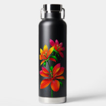 Floral isolierte Wasserflasche - Lebhaftes Design