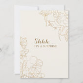 Floral Ivory Gold Überraschung 50. Geburtstagspart Einladung (Rückseite)