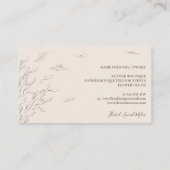 Floral Ivory Simple Boho Eventplaner Visitenkarte (Rückseite)
