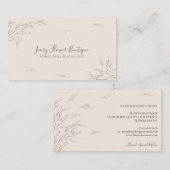 Floral Ivory Simple Boho Eventplaner Visitenkarte (Vorne/Hinten)