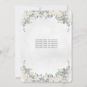 Floral Ivory White Princess Birthday Quinceanera Einladung (Rückseite)