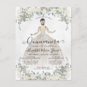 Floral Ivory White Princess Birthday Quinceanera I Einladungspostkarte (Vorderseite)