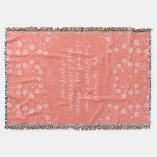 Floral Jane Austen Überzeugungsschreiben Liebe Zit Decke (Vorderseite)