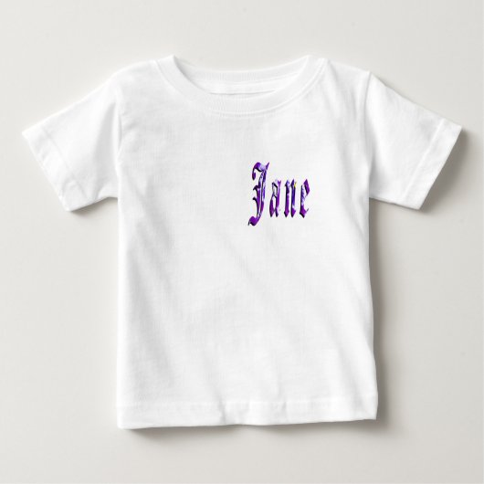 Floral "Jane" Name, Baby Tshirt (Vorderseite)