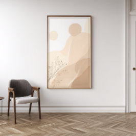 Floral Japandi Zen Wall Art | Sage Green Print Fotodruck