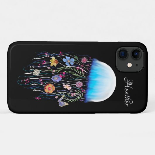 Floral Jellyfish Case-Mate iPhone Hülle (Rückseite (Horizontal))