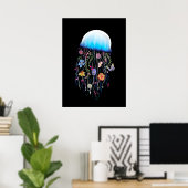 Floral Jellyfish Poster (Heimbüro)