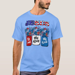 Floral Jesus Mein Gott Mein König Mein Herr, Red W T-Shirt