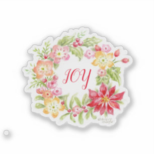 Floral Joy Medley Wreath Custom-Cut Vinyl Sticker