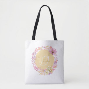 Floral Joy of the Lord Watercolor Tasche