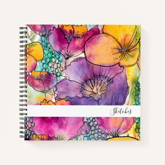 Floral Joy Spiral Sketchbook/Journal Notizblock (Vorderseite)