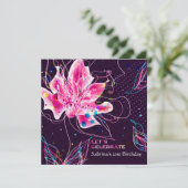 Floral Jubilee - Einladung zur Geburtstagspartei (Stehend Vorderseite)