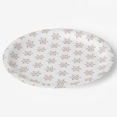 Floral jüdische Star Paper-Teller Pappteller (Schrägansicht)