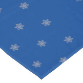 Floral jüdische Sterne auf dunkelblauem Hintergrun Tischdecke (Schrägansicht)