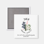 Floral JULI Geburtsmonat Blume Custom Christlich Magnet (Vorderseite/Rückseite)