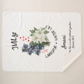 Floral JULI Geburtsmonat Blume Custom Christlich Sherpadecke (Vorderseite (Horizontal))