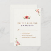 Floral Jumping the Broom Wedding RSVP Reaktion (Vorne/Hinten)