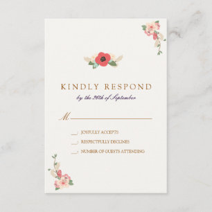 Floral Jumping the Broom Wedding RSVP Reaktion Karte