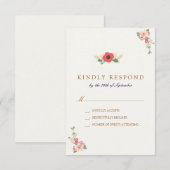 Floral Jumping the Broom Wedding RSVP Reaktion Karte (Vorne/Hinten)