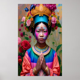 Floral jung Prinzessin Poster