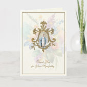 Floral Jungfrau Mary Katholic Beerdigung Beileid Dankeskarte (Vorderseite)