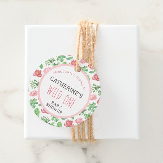 Floral Jungle Safari Baby Dusche Vielen Dank Geschenkanhänger (Beispiel)