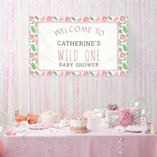 Floral Jungle Safari Girl Babydusche Willkommen Banner (Party)
