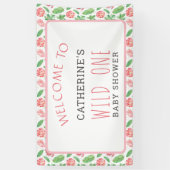 Floral Jungle Safari Girl Babydusche Willkommen Banner (Vertikal)