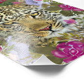 Floral Jungle Safari Leopard Malerei Fotodruck (Ecke)