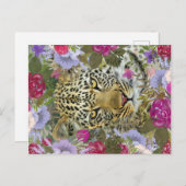 Floral Jungle Safari Leopard Malerei Postkarte (Vorne/Hinten)
