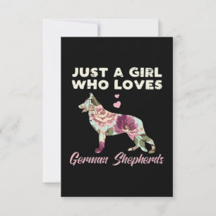 Floral Just A Girl Who Loves German Shepherd Dankeskarte
